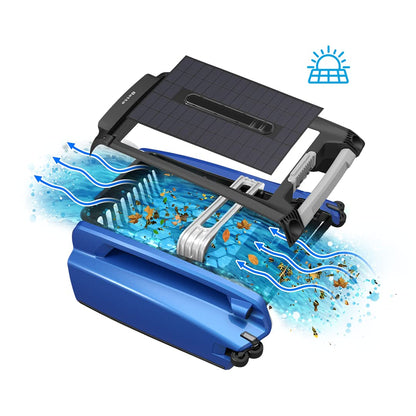 Betta SE Solar Powered Robotic Pool Skimmer, 24/7 Continuous Cleaning, Twin Salt-Chlorine Resistant Motors