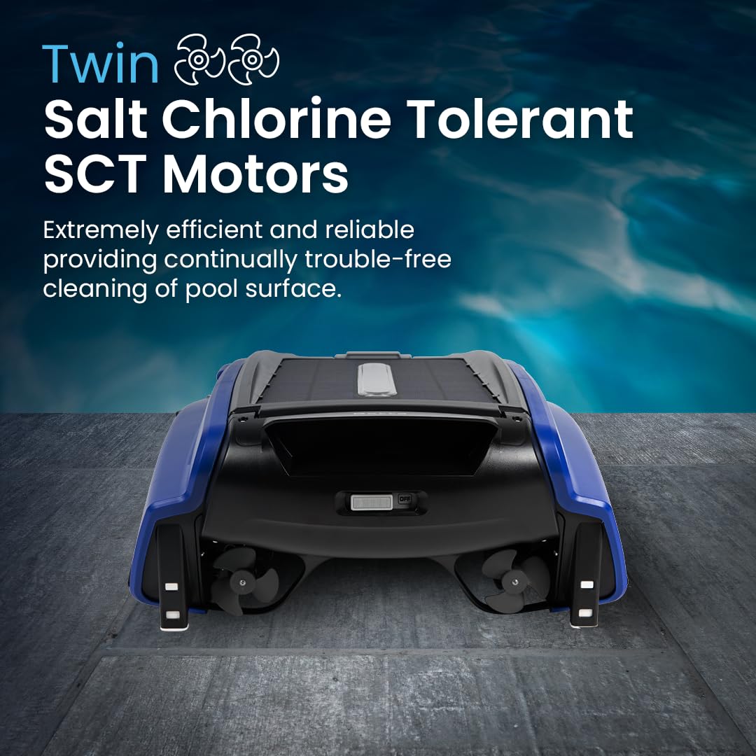Betta SE Solar Powered Robotic Pool Skimmer, 24/7 Continuous Cleaning, Twin Salt-Chlorine Resistant Motors