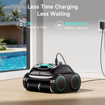 WYBOT C1 Cordless Pool Cleaner, Wall & Waterline Cleaning, 150 min Runtime, App Navigation