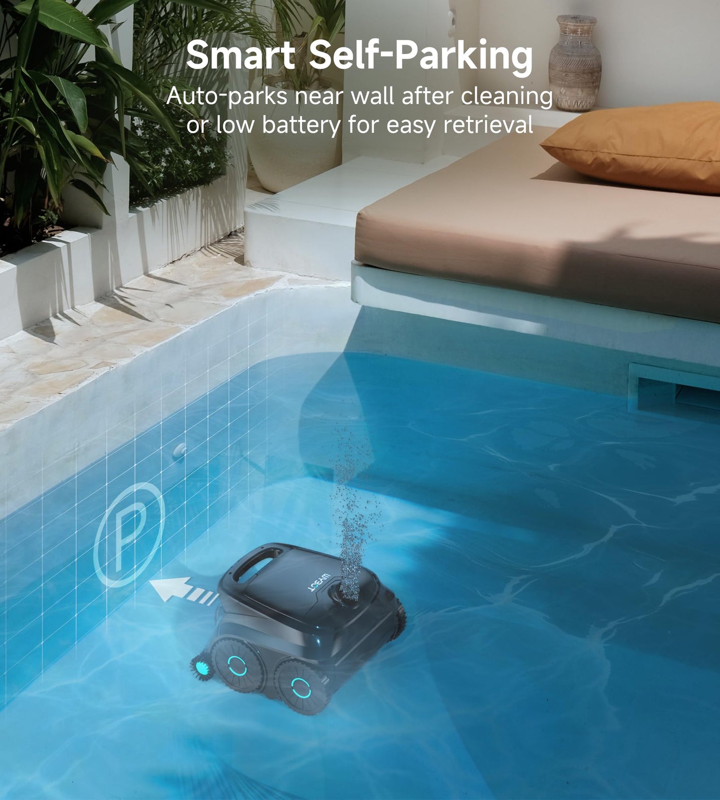 WYBOT 2026 Cordless Pool Vacuum, 4-in-1 Smart Cleaner, Six-Roller Brush, Edge Cleaning, App Navigation