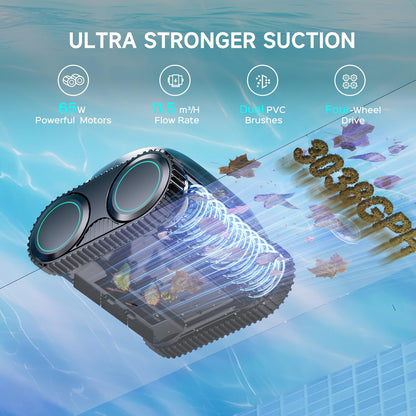 WYBOT C1 Cordless Pool Cleaner, Wall & Waterline Cleaning, 150 min Runtime, App Navigation