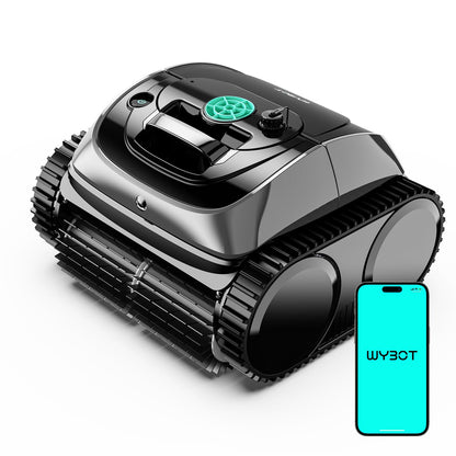 WYBOT C1 Cordless Pool Vacuum, 4-in-1 Smart Cleaner, 150 min Runtime, App Control Navigation