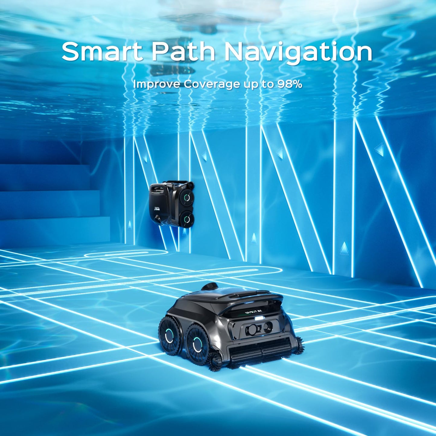 (2026 New) WYBOT B1 Robotic Pool Cleaner, Floor & Wall Cleaning, 120 min Cordless, Smart Navigation, Self-Parking
