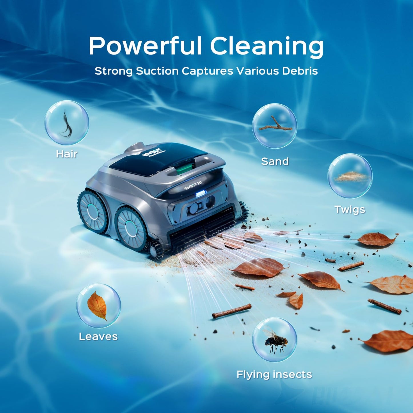 WYBOT B1 Robotic Pool Cleaner, Cordless Vacuum, Smart Navigation, Self-Parking, Inground & Above Ground Pools
