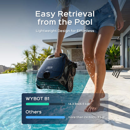(2026 New) WYBOT B1 Robotic Pool Cleaner, Floor & Wall Cleaning, 120 min Cordless, Smart Navigation, Self-Parking
