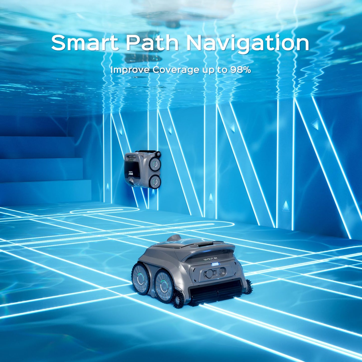 WYBOT B1 Robotic Pool Cleaner, Cordless Vacuum, Smart Navigation, Self-Parking, Inground & Above Ground Pools