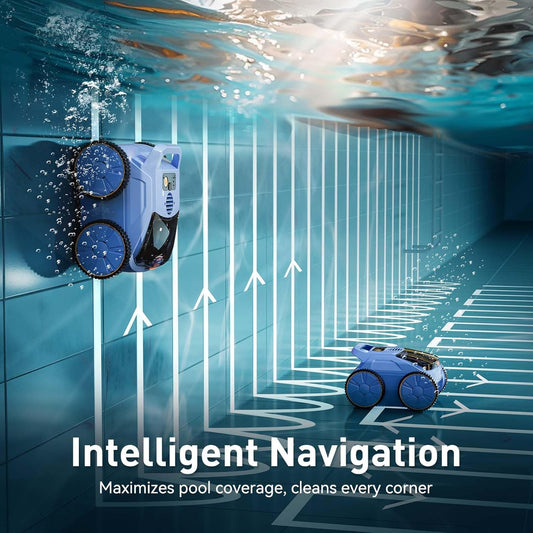 Cordless Robotic Pool Cleaner, 180 min Runtime, Self-Parking, Wall Climbing, Automatic Pool Vacuum Robot