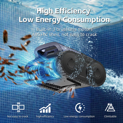 Pool Vacuum for Inground Pools, Cordless Robot Cleaner, Smart Navigation, Self-Parking, LED Indicator, 2150 Sq.ft