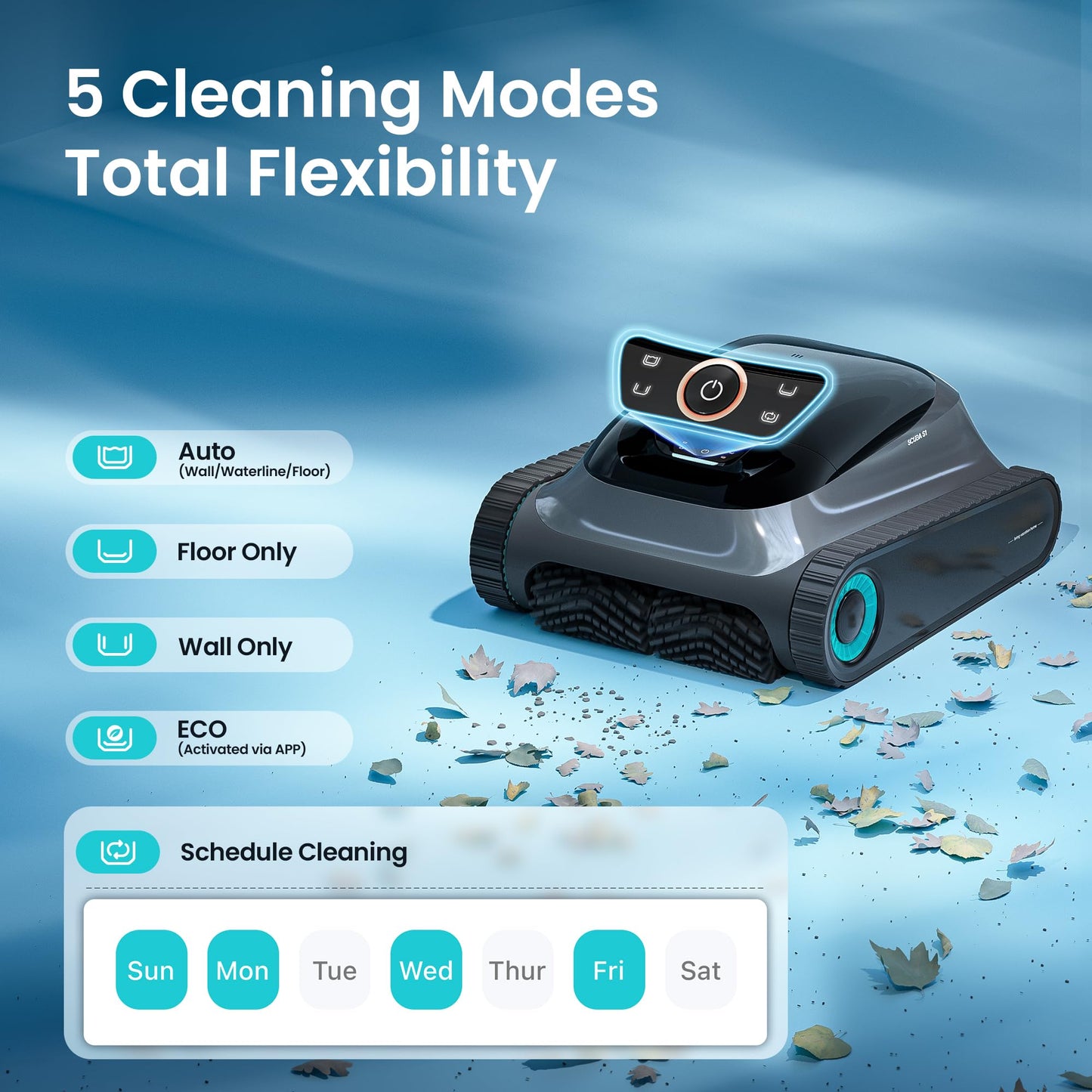 Aiper Scuba S1 Robotic Pool Cleaner, 270 min Runtime, Smart Navigation, 11 Sensors, App Support