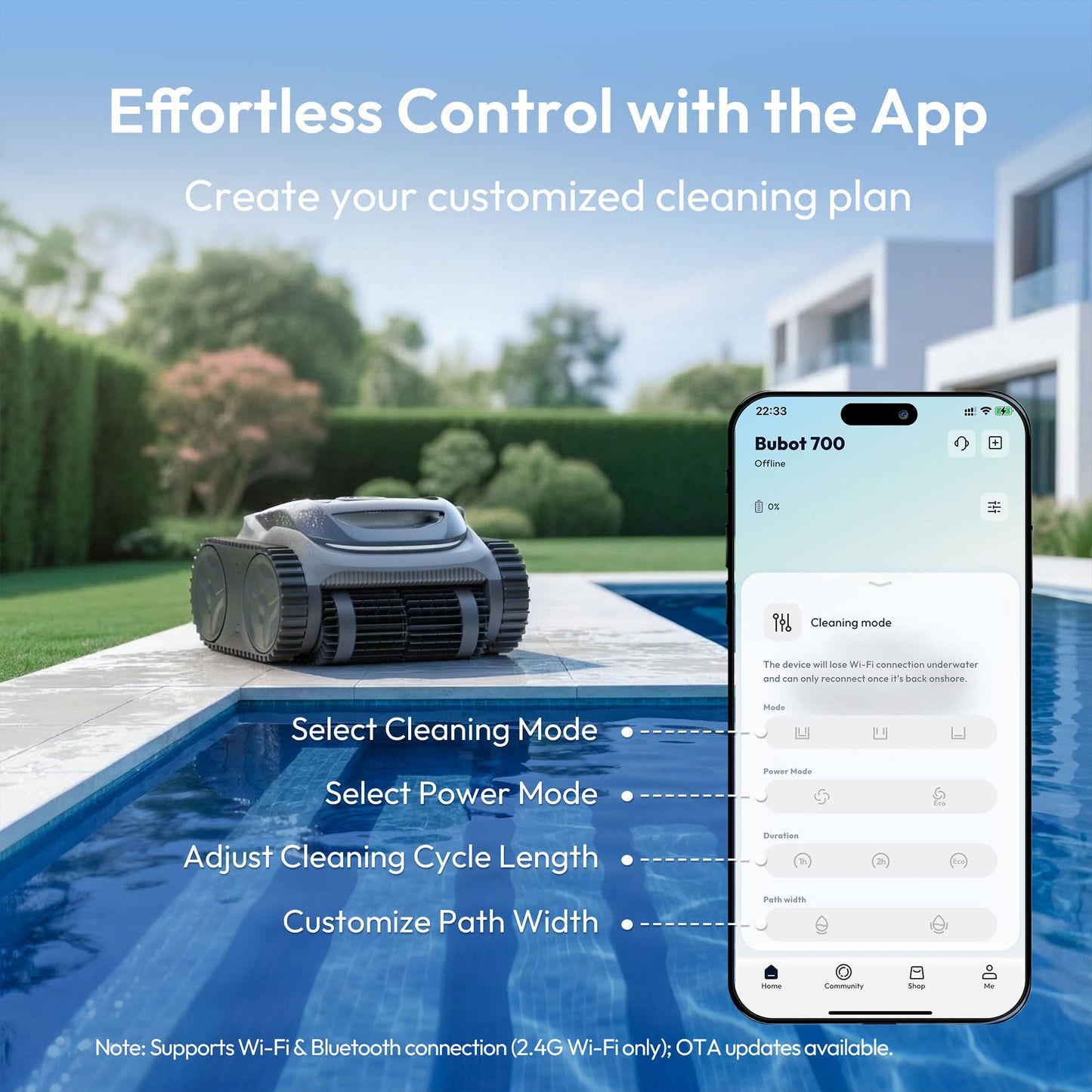 (2026 New) Bubot 700 Cordless Robotic Pool Cleaner, 210 min Runtime, Triple Motor, Floor/Wall/Waterline Cleaning