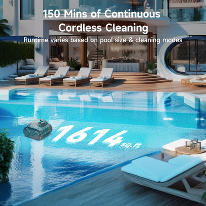 WYBOT C1 Cordless Pool Vacuum, 4-in-1 Smart Cleaner, 150 min Runtime, App Control Navigation