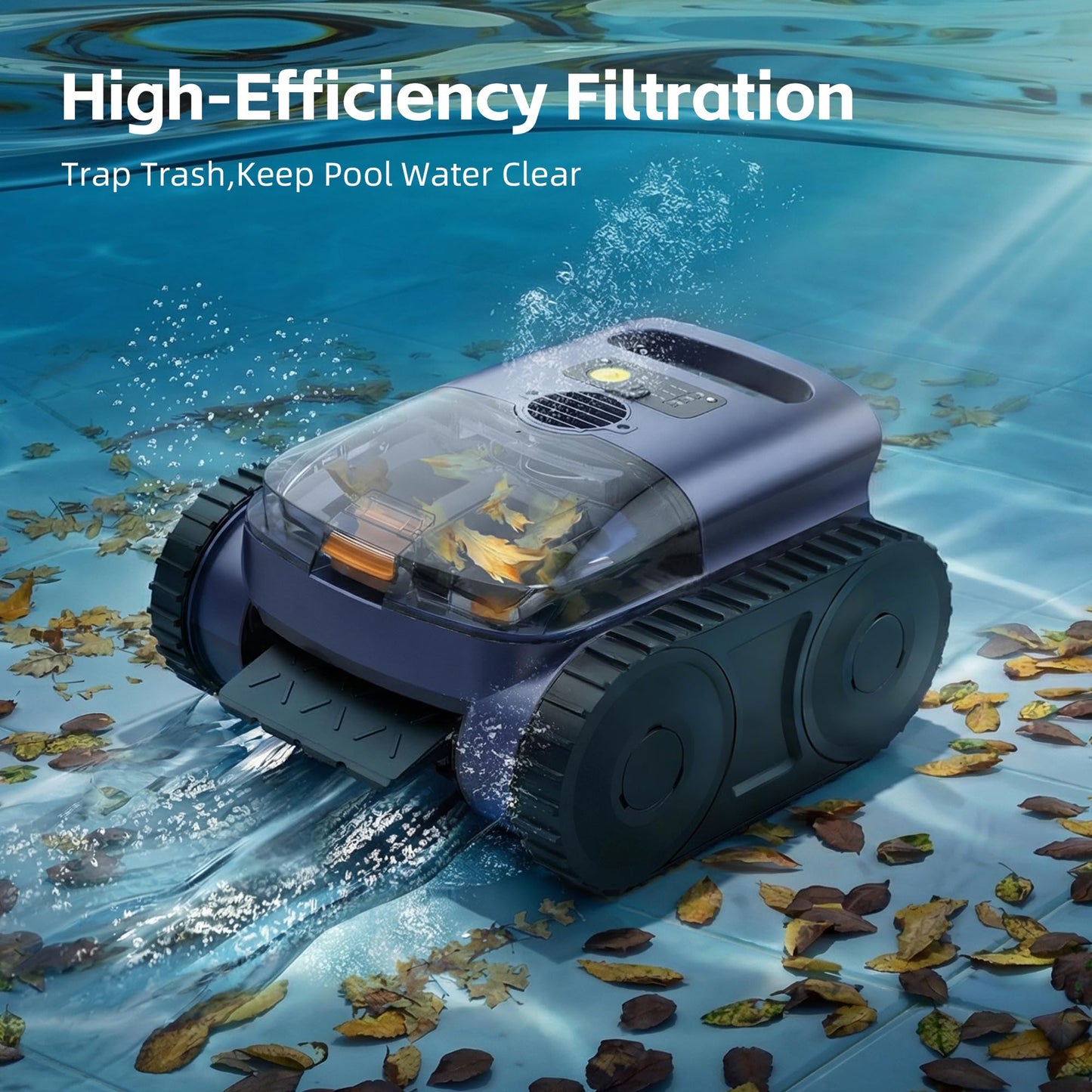 Pool Vacuum for Inground Pools, Cordless Robot Cleaner, Smart Navigation, Self-Parking, LED Indicator, 2150 Sq.ft