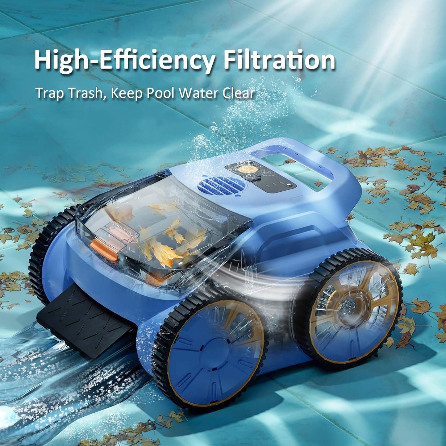 Cordless Robotic Pool Cleaner, 180 min Runtime, Self-Parking, Wall Climbing, Automatic Pool Vacuum Robot