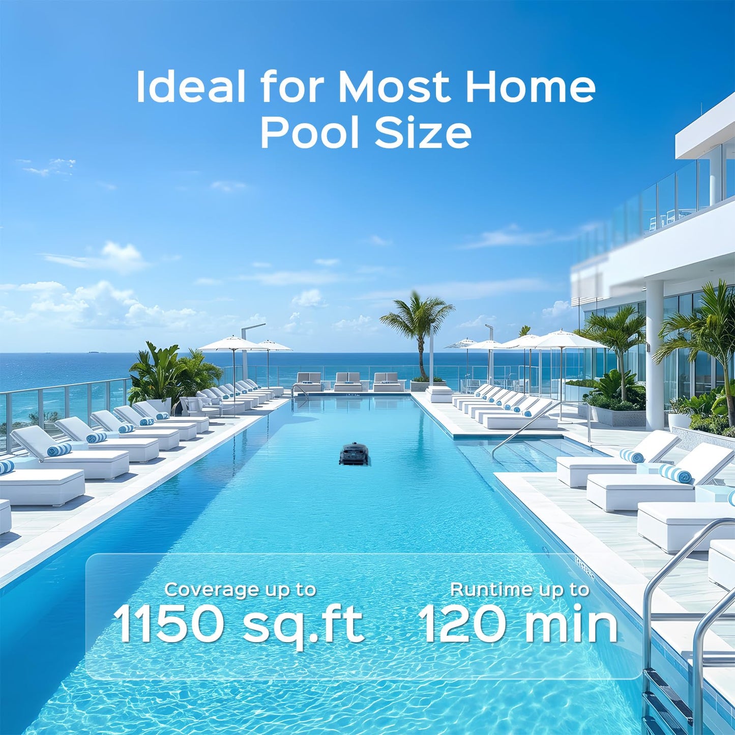 (2026 New) WYBOT B1 Robotic Pool Cleaner, Floor & Wall Cleaning, 120 min Cordless, Smart Navigation, Self-Parking