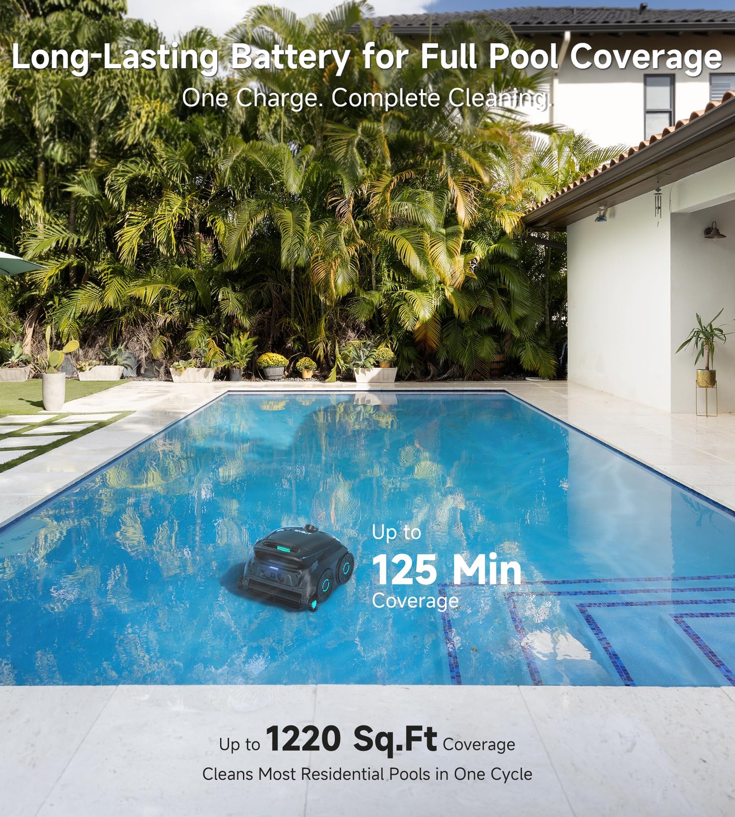 WYBOT 2026 Cordless Pool Vacuum, 4-in-1 Smart Cleaner, Six-Roller Brush, Edge Cleaning, App Navigation